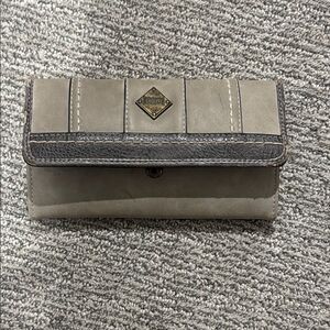 Concept Gray and Black Wallet with Fold-Over Design
